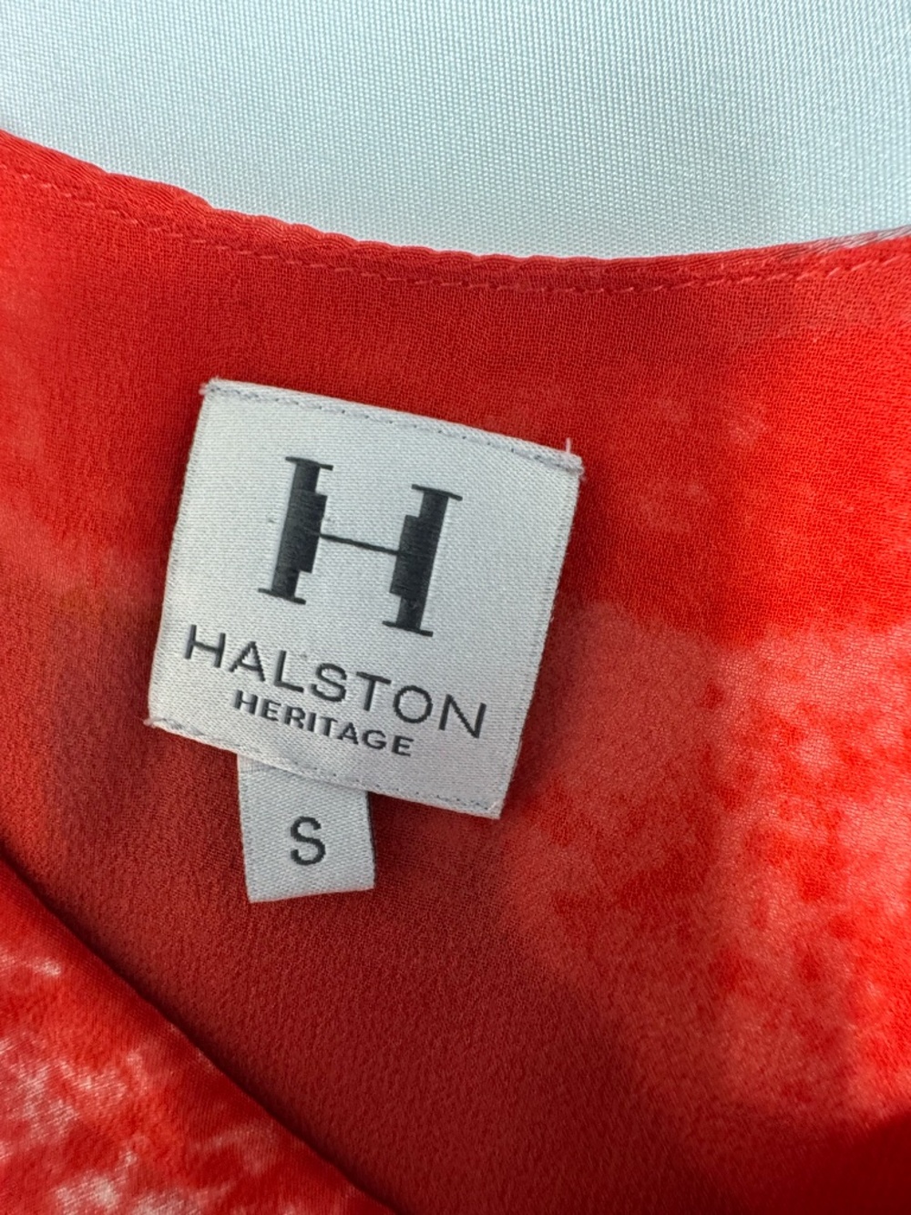 Halston Heritage Poppy Watercolor-Print Chiffon Mini Dress - Size S. - Picture 11 of 16